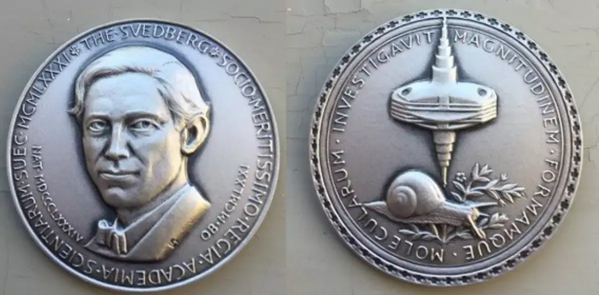 En bild på Svedberg prisets medalj