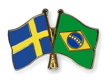 Swedish and Brazilian flags