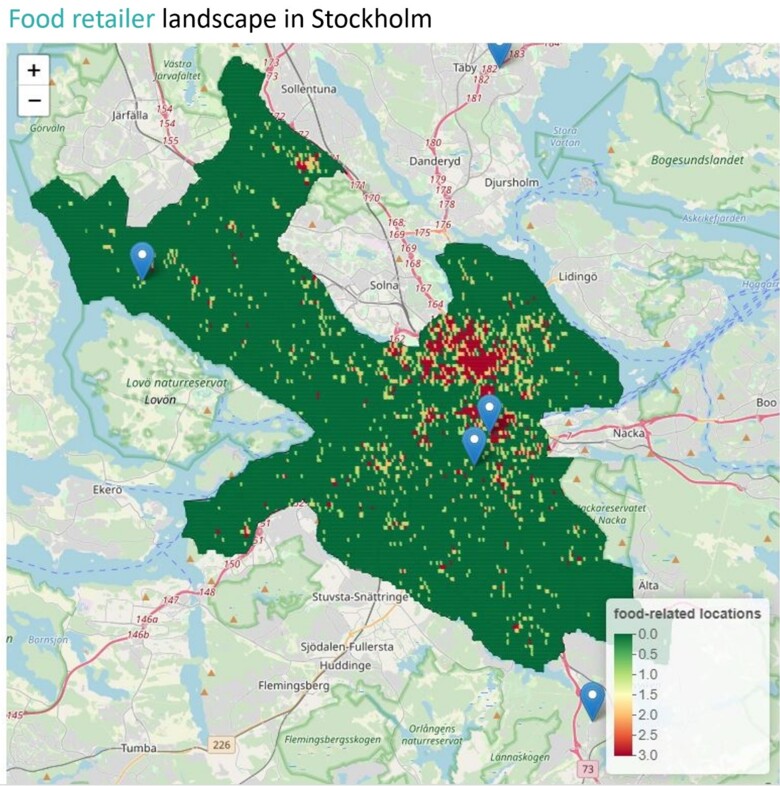 A map image with green area