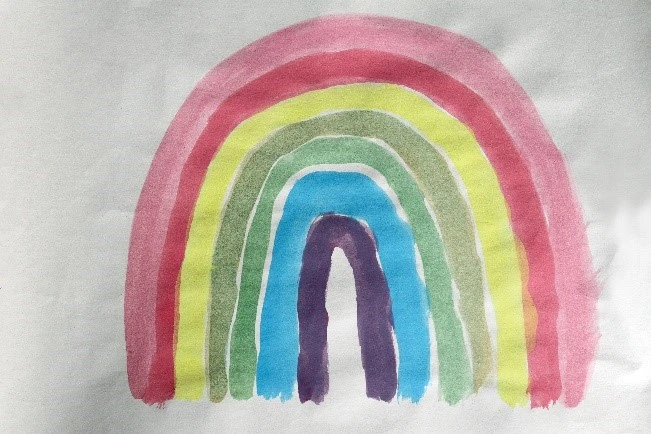 Drawing of a rainbow