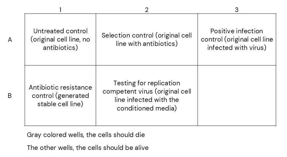 Layout showing which wells to include for control sample.