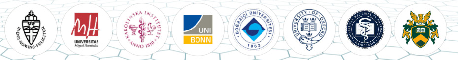 Logos of eight univeristies in NeurotechEU