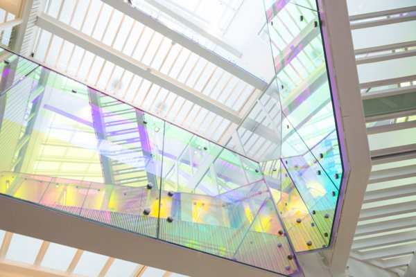 Image of the coloured stairs in Neo