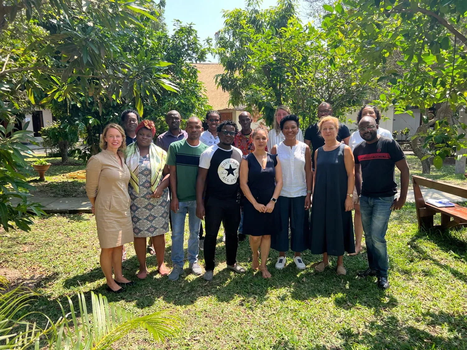 Group photo of researchers from different countries in Mozambique