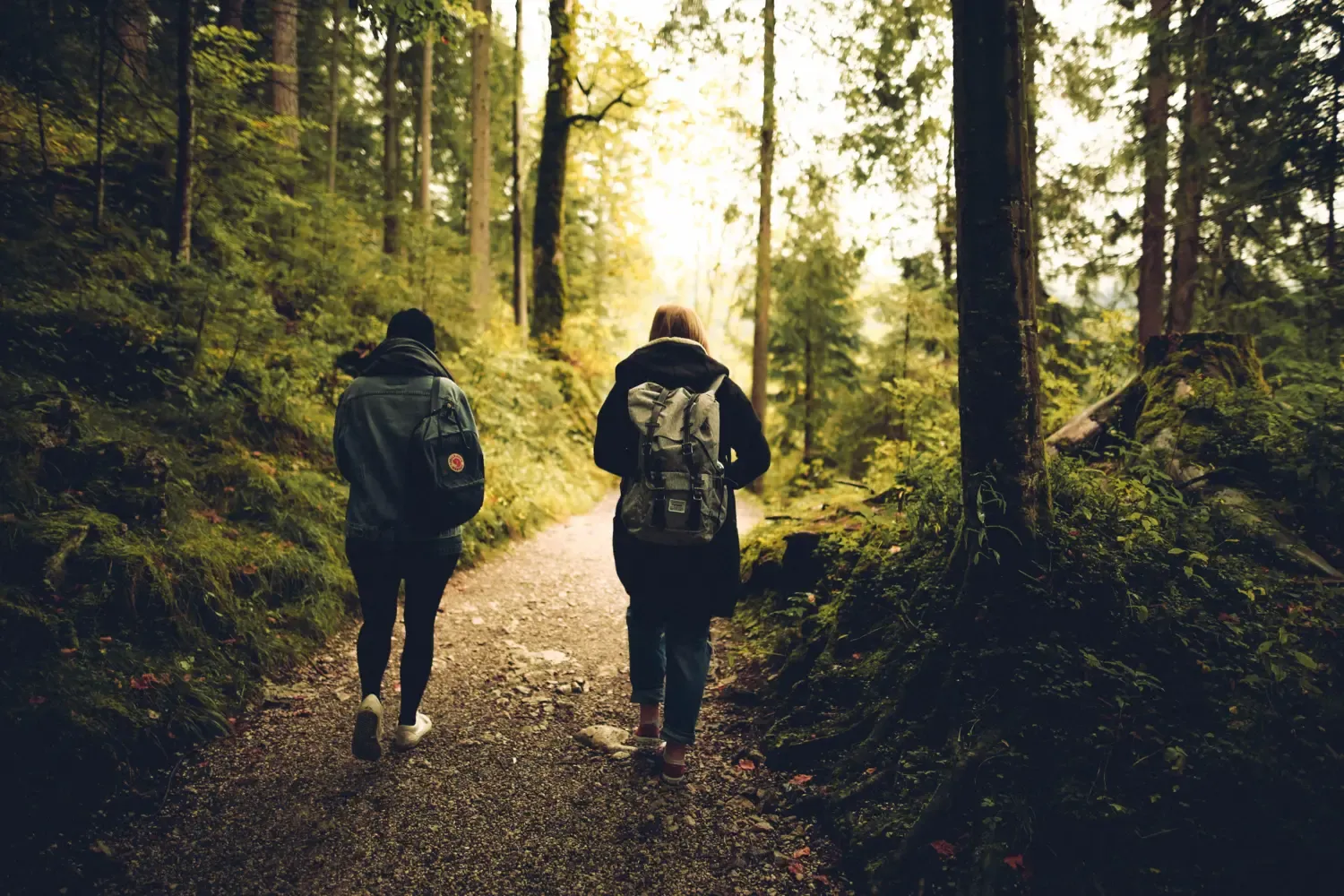 Två människor i en skog