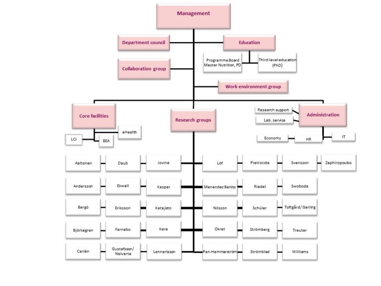 boxes with names and areas