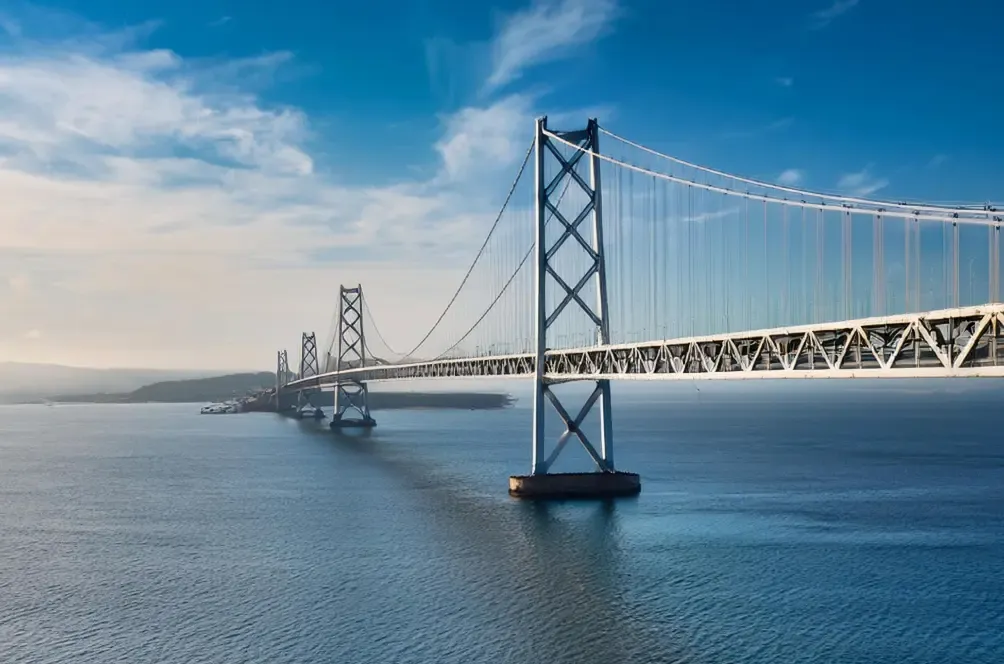 Bridge over open water