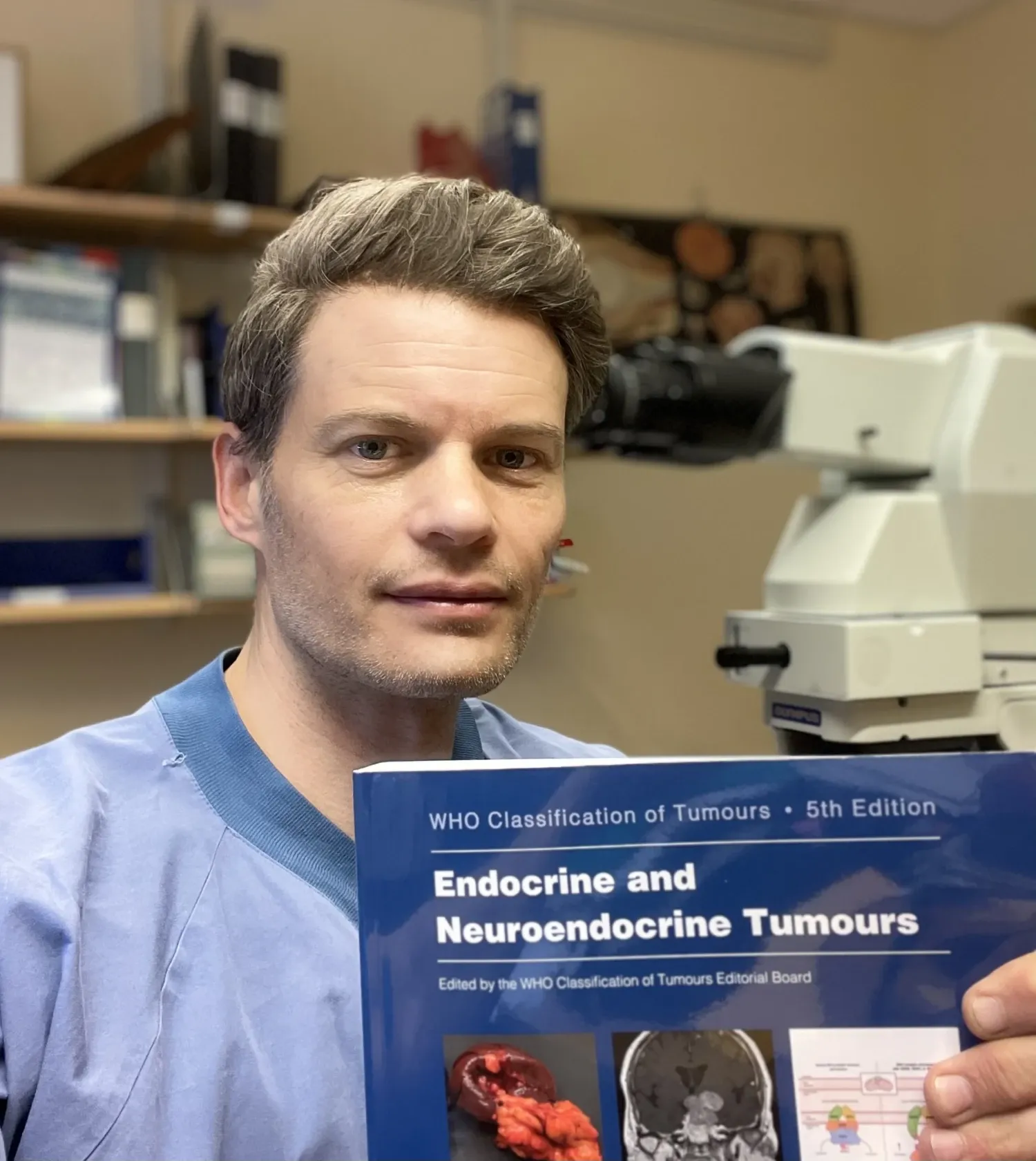 Christofer Juhlin is holding the 5th edition of the WHO classification of endocrine and neuroendocrine tumors.