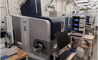 Interior of clinical proteomics mass spectrometry core facility.