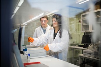 Interior of clinical proteomics mass spectrometry core facility