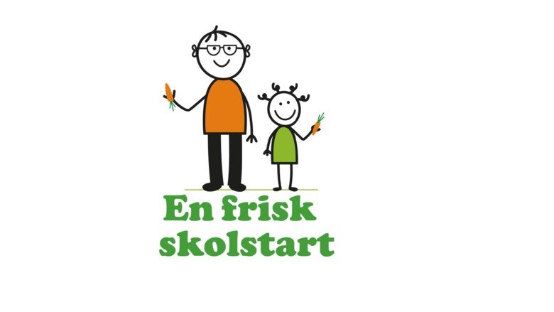 Ett barn och en vuxten med texten En frisk skolstart