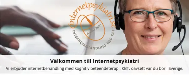 woman with head set and logotype