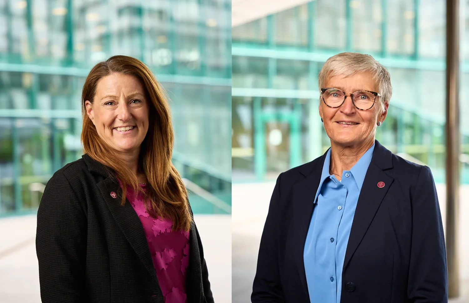 Porträttbilder på Erika Franzén och Maria Hagströmer, NVS, avdelningen för fysioterapi.