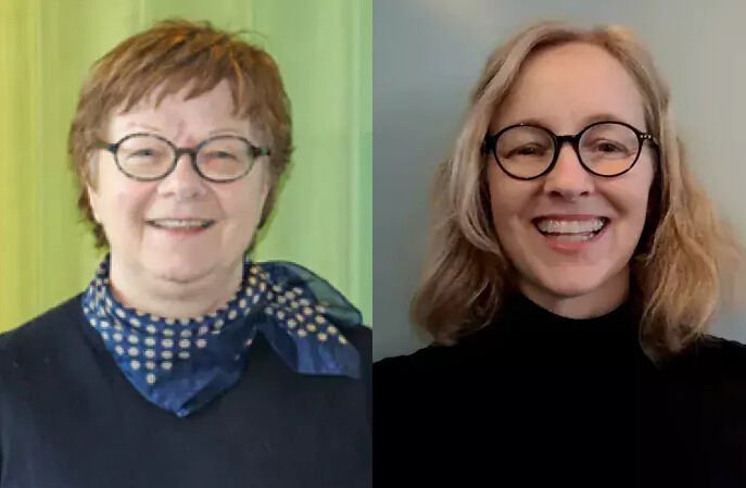 Collage med fotoporträtt av Gabriele Biguet och Malin Sellberg, NVS.