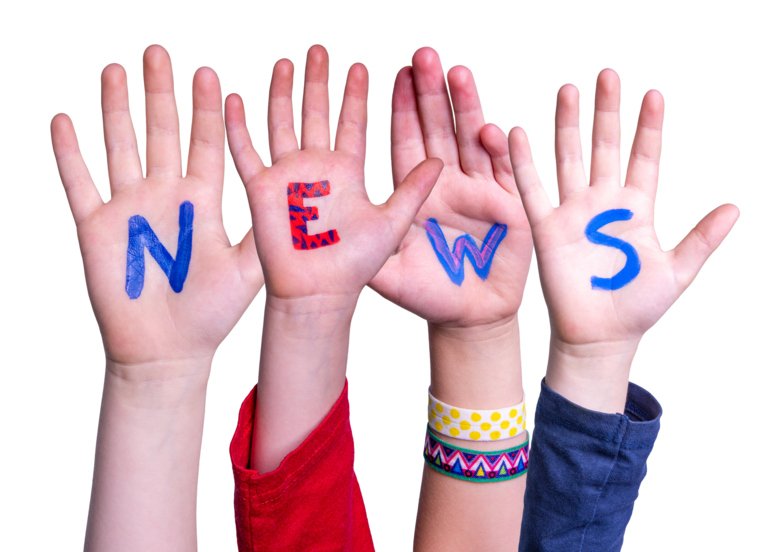 Barnhänder formar ordet news