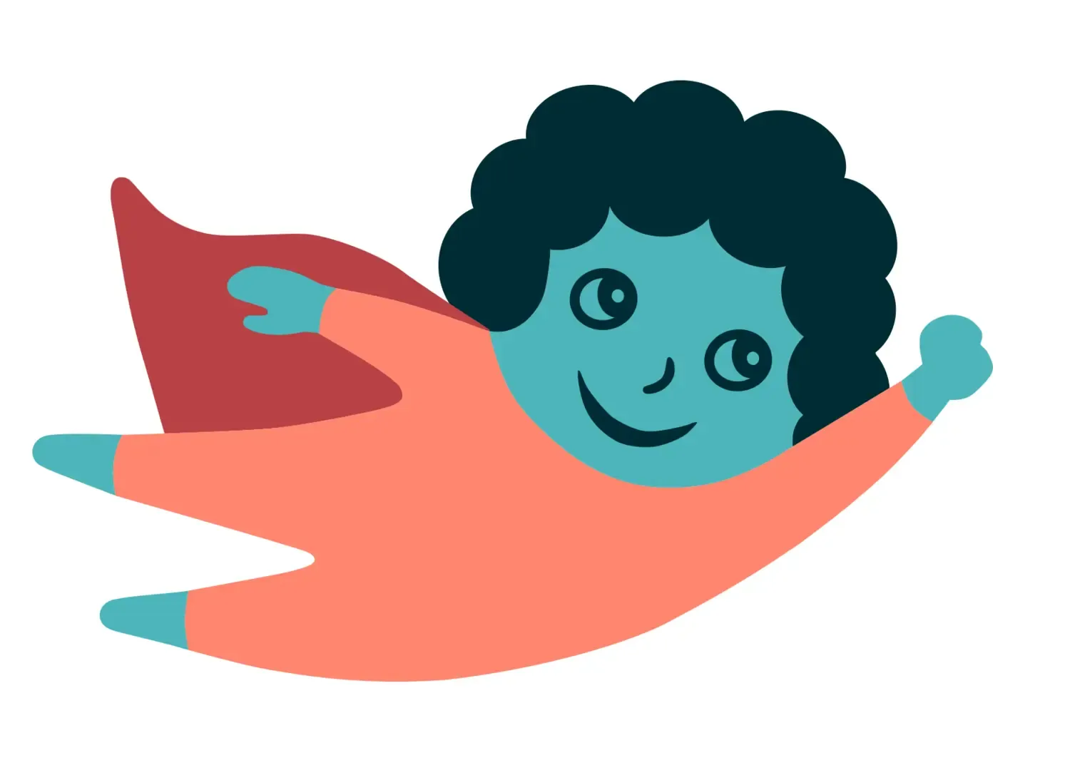 Illustration med logotyp för forskningsprojekt Små Hjältar skapad av Lotta Sjöberg.