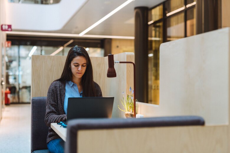 Student at computer