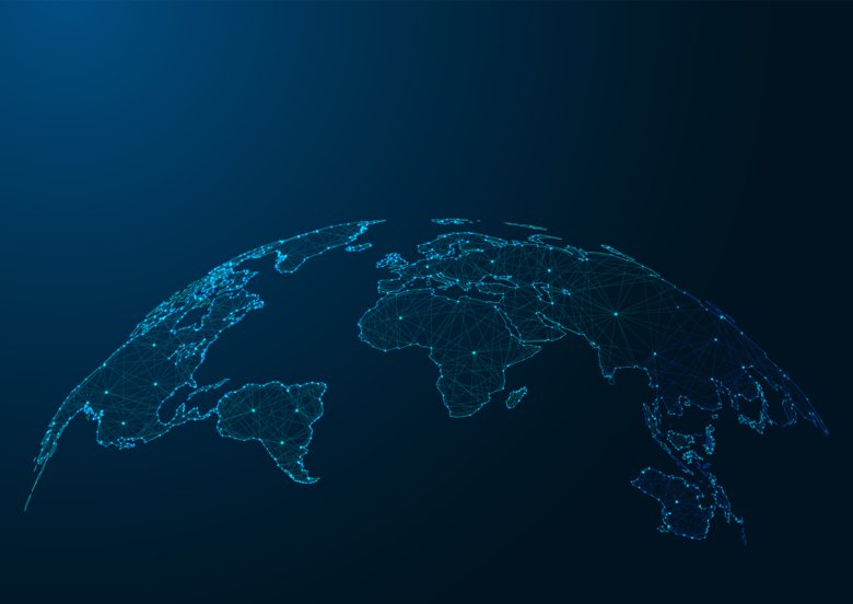 A world map connected