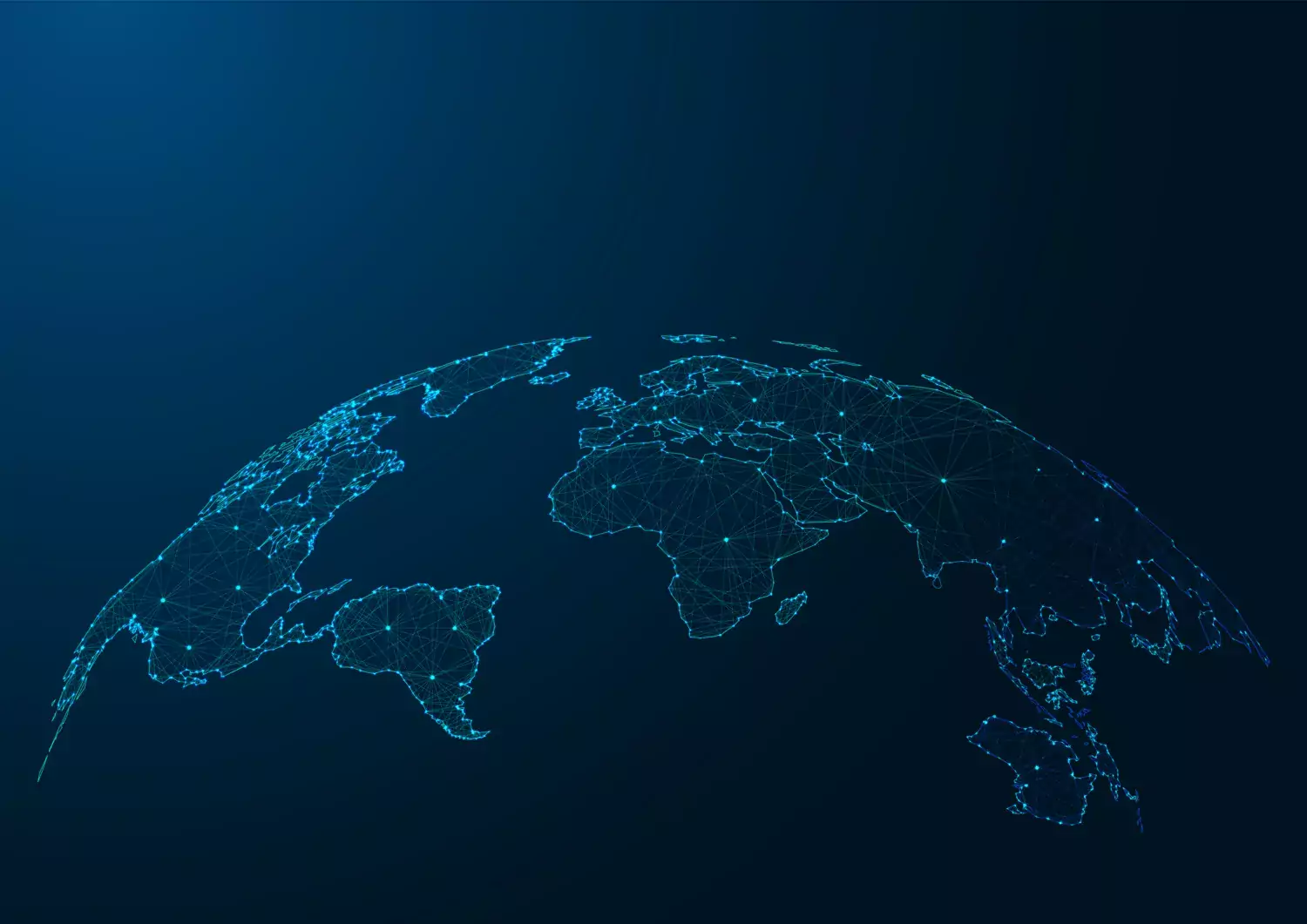 A world map connected