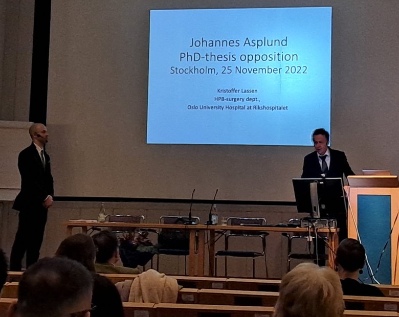 PhD student and opponent at the dissertation