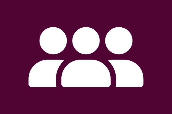 Icon that shows a group of three people