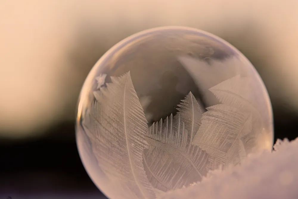 Frozen ice bubble.