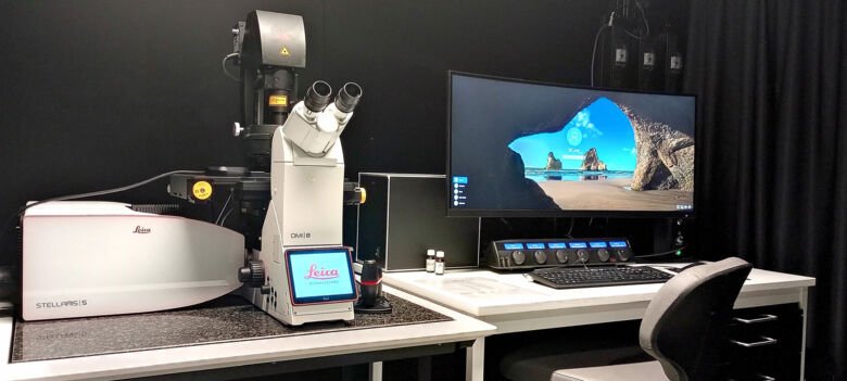 Stellaris 5 LIA confocal microscope is a simplified version of the Leica Stellaris 5 X. It comes equipped with four fixed laser lines. Included in BIC's equipment.