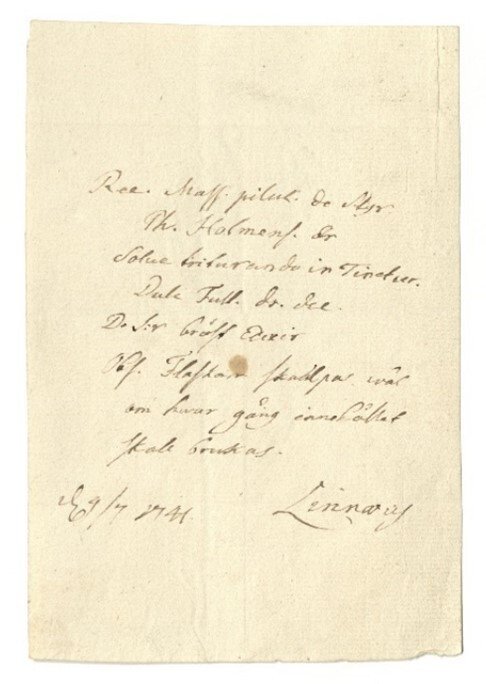 Ett recept på bröstelixir i Linnaeus's egen hand, Gotland 1741