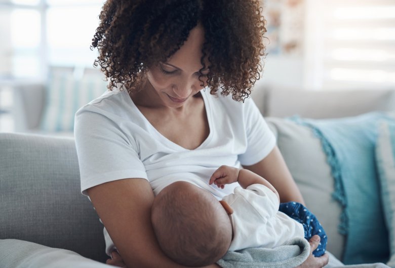 A woman breastfeeding
