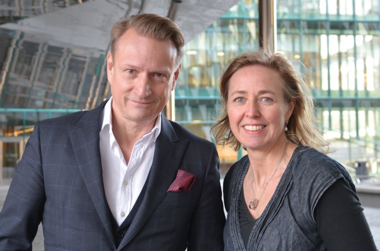 Portrait of professor Matti Sällberg and Cecilia Odlind. Photo: Andreas Andersson.