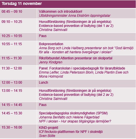 NPF-skoldagarna program 11 november 2021