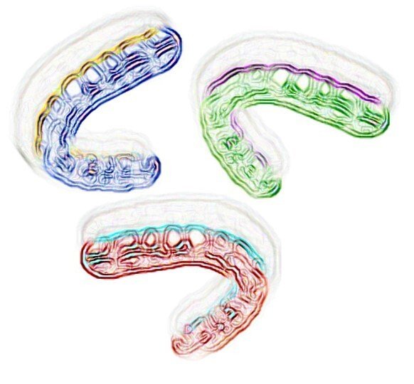 Occlusal applliances in different colors