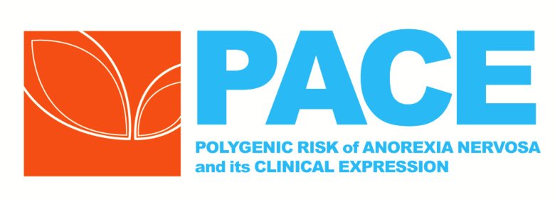 Blå och orange logotyp for studien PACE