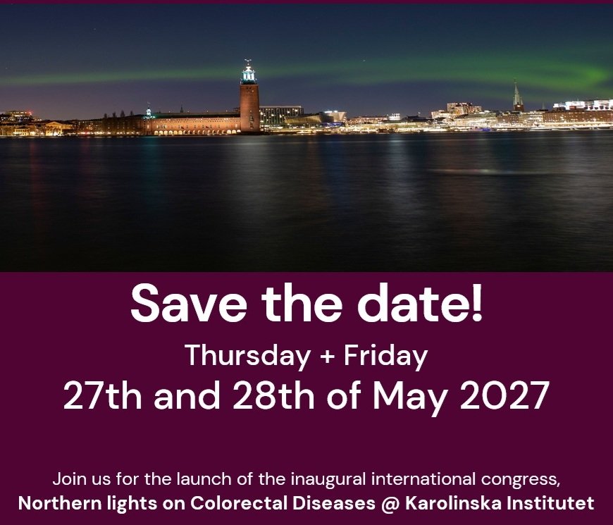 Save the date text on purple background and with a photo of northern lights on top