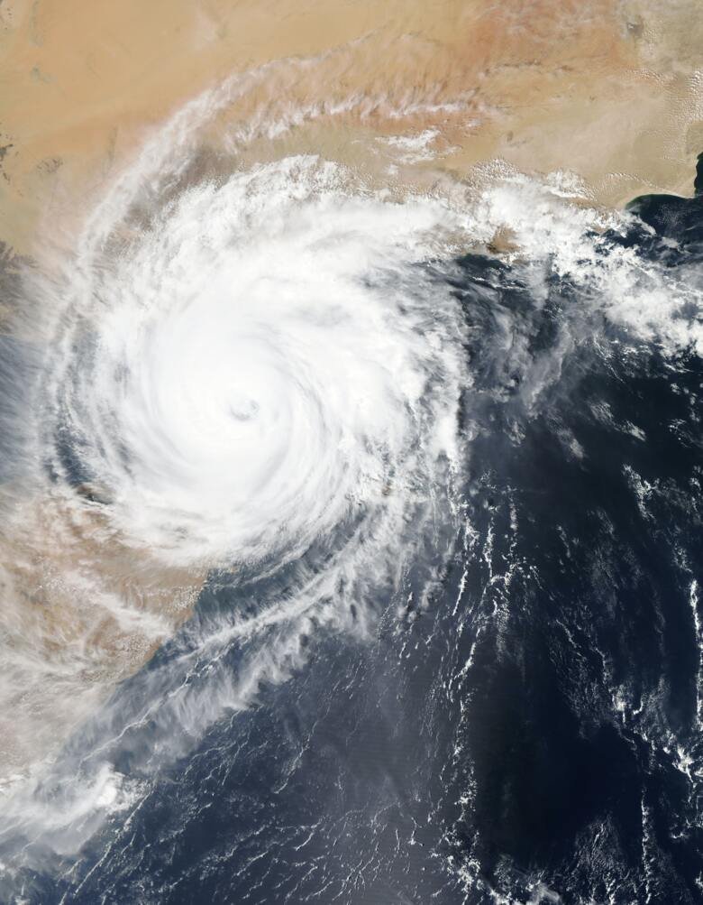 Spiral cloud formation seen from above