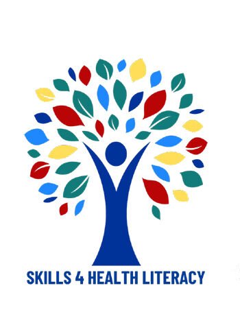Skills 4 health literacy_logo i form av ett illustrerat färgglatt träd