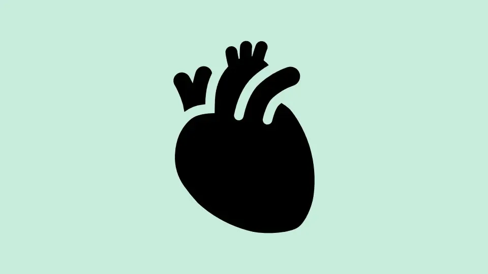Icon on heart on light green background.