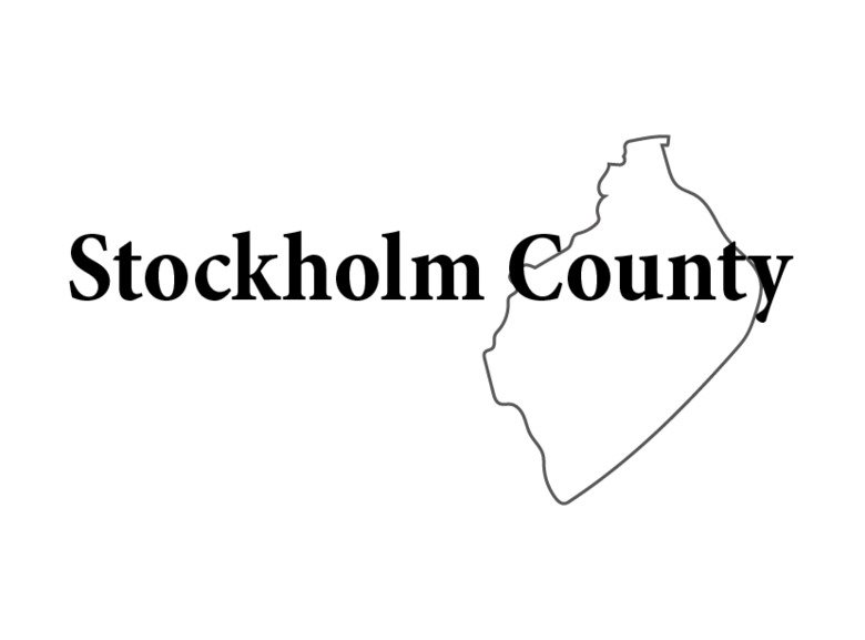 An image picturing the outline of Stockholm County with the text "Stockholm County"