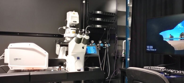 The LSM900-Airy confocal microscope features a Airyscan 2 detector, enabling the acquisition of super-resolution datasets with up to twice the resolution of a standard confocal system..