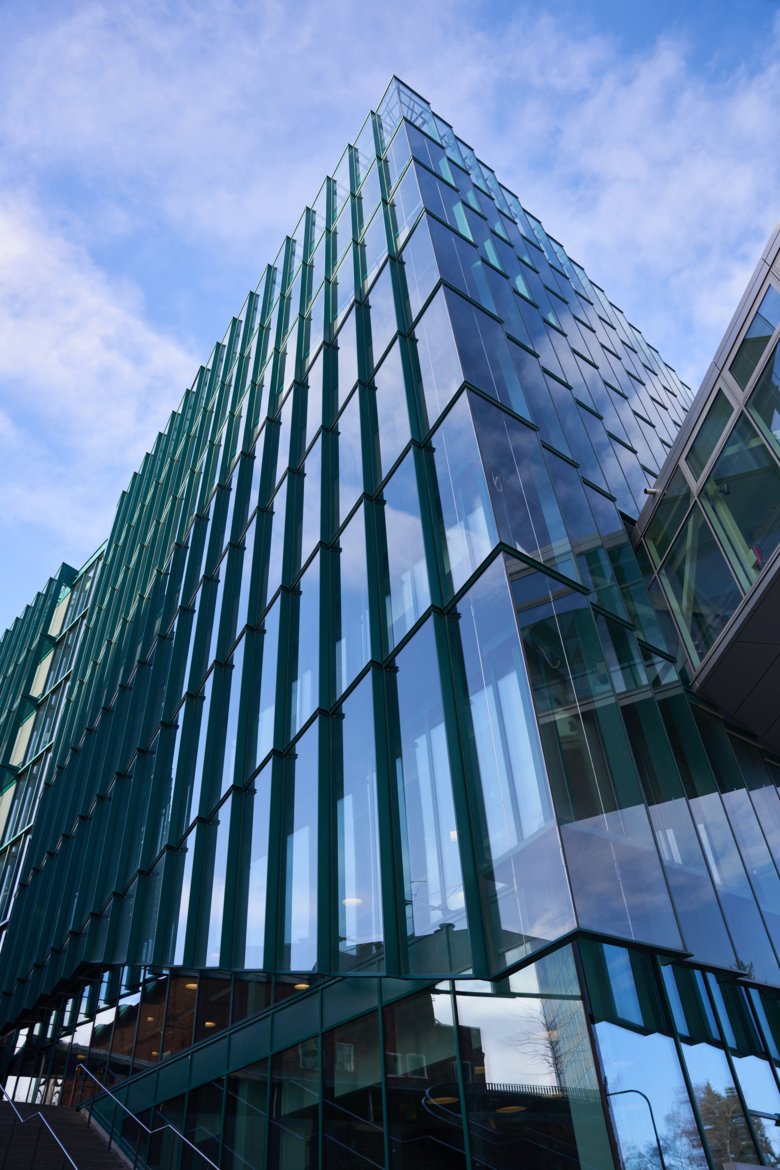 The Biomedicum research block at Campus Solna, Karolinska Institutet.
