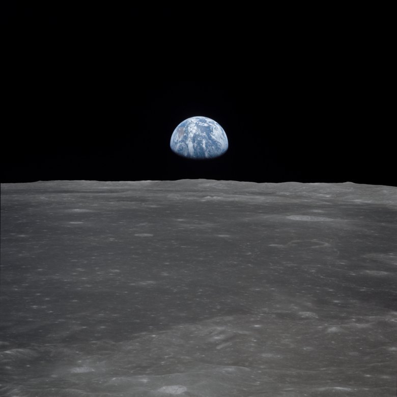 View of Moon Limb, with Earth on the Horizon.