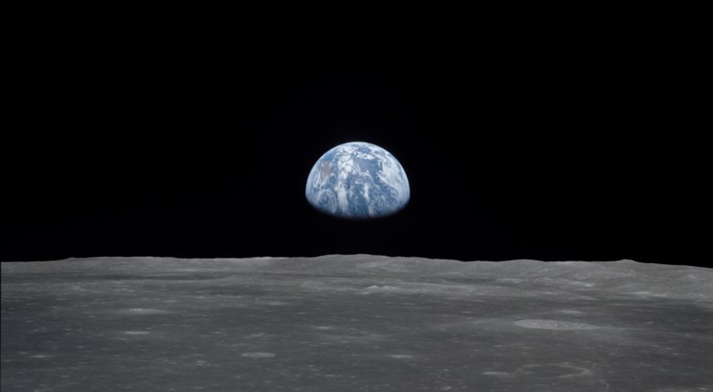 View of Moon Limb, with Earth on the Horizon.