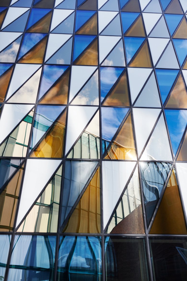 The facade of Aula Medica in Solna.