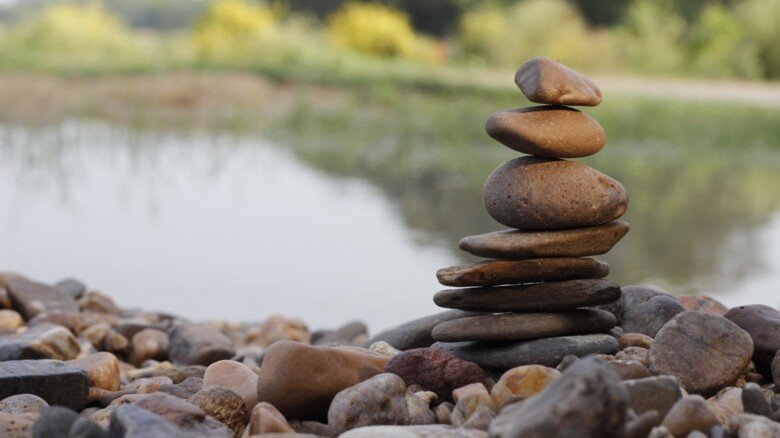 Stacked stones in balance