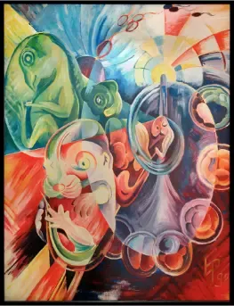 Mural located in the Max Planck Institute for biophysical chemistry, Göttingen Artist, Professor Edgar Pera, Lund University Sweden.