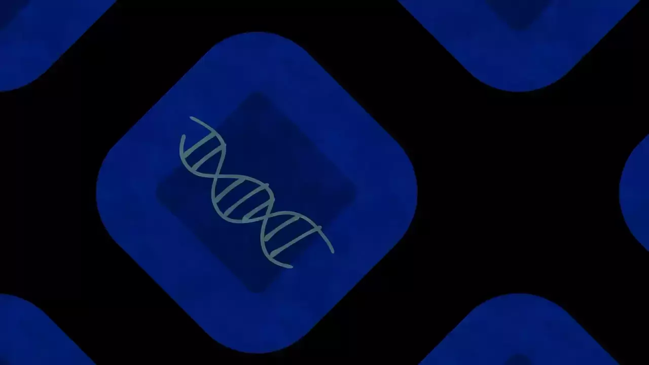 Decorative image of a DNA helix.