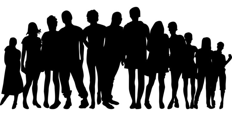 Silhouette of a group of people