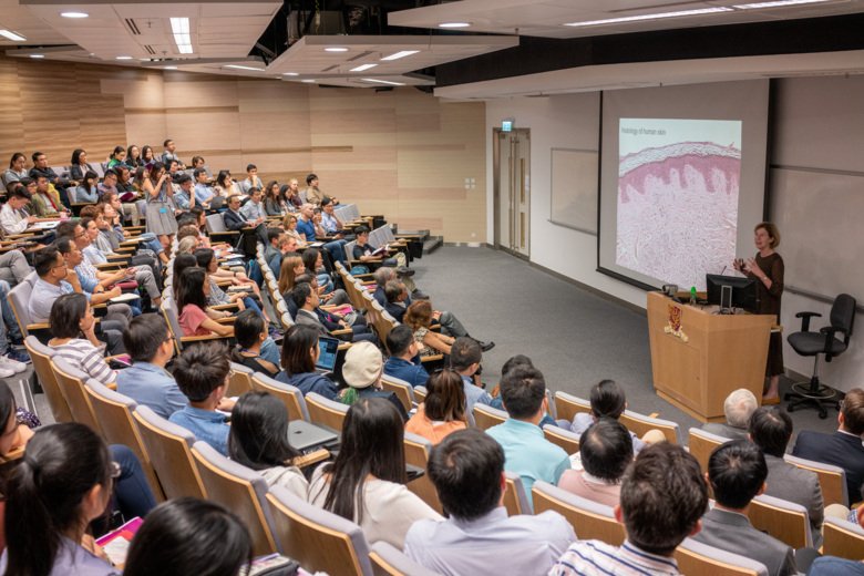 Professor Fiona Watt giving MWLC lecture in Hong Kong