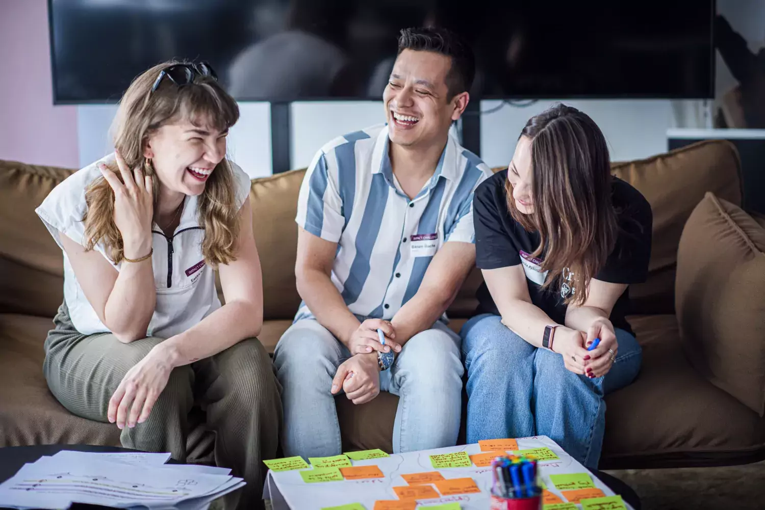 I students Eelika Kapitan, Bikram Bucha and Maria Rybina.