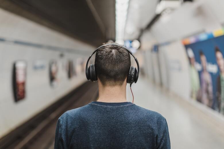 man wearing headphones